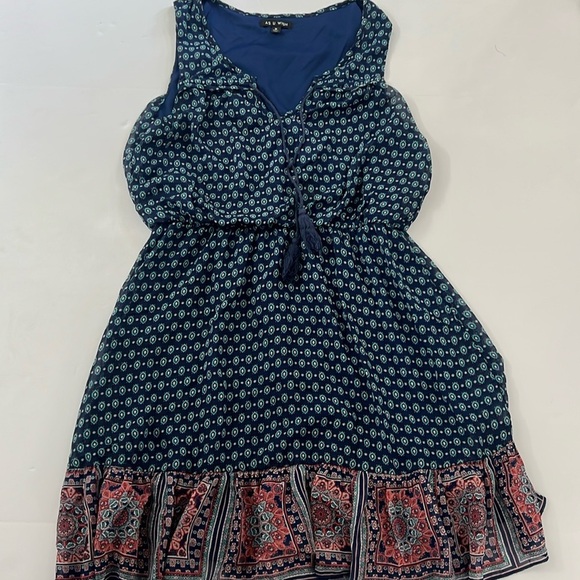 As U Wish Dresses & Skirts - As U Wish Women’s sleeveless size medium blue dress with blue tassels